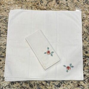 Vintage Handmade Napkin Set with Embroidered Design
